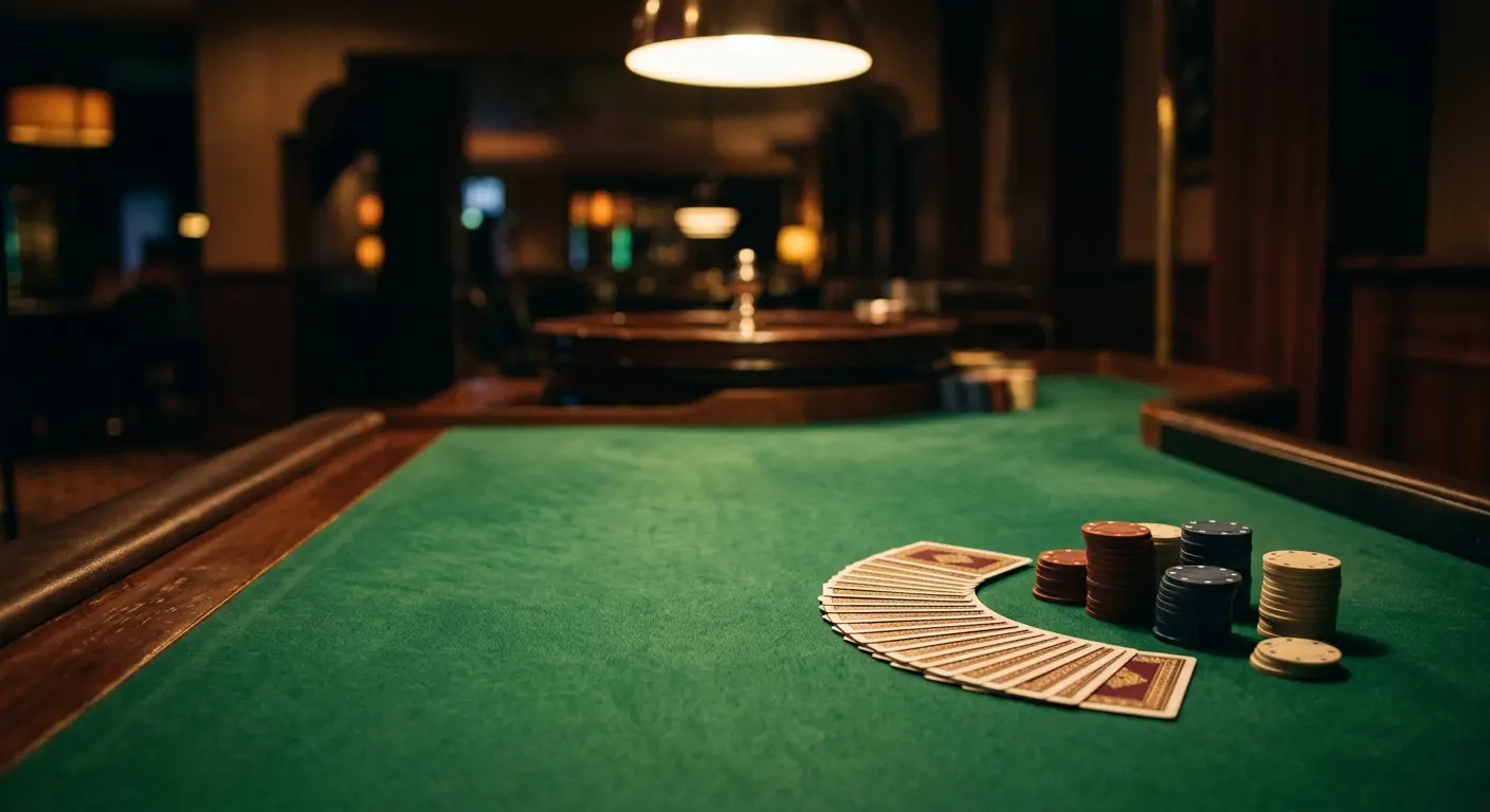 Live casino ohne lizenz – neutraler Live-Casino-Tisch mit Karten und Chips
